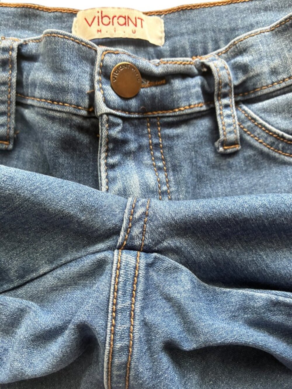 Vibrant MIU Womens Juniors High Rise Skinny Jeans Size 3 Medium Wash Stretch - Picture 7 of 9